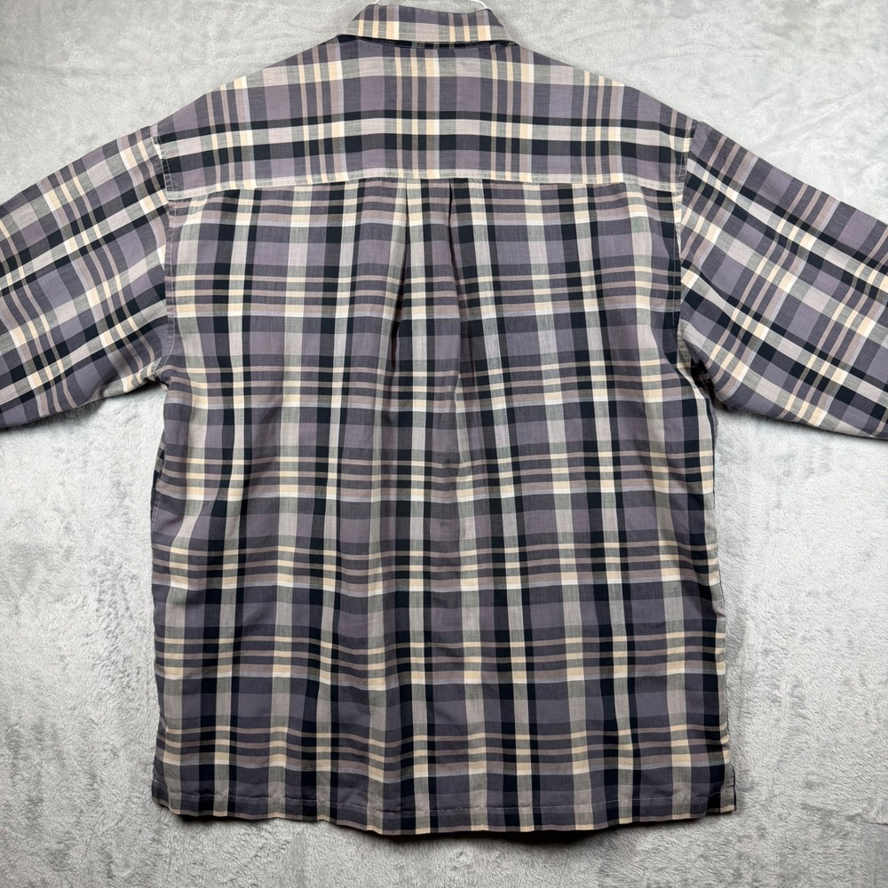 BD Baggies Mens Chatham Cloth Plaid Button Down Shirt Grey Black Tan Large - Picture 16 of 16